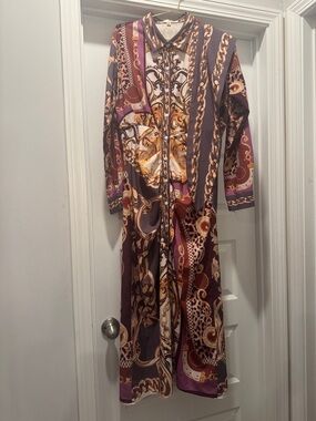 Bottari Long Sleeve Printed Maxi Dress